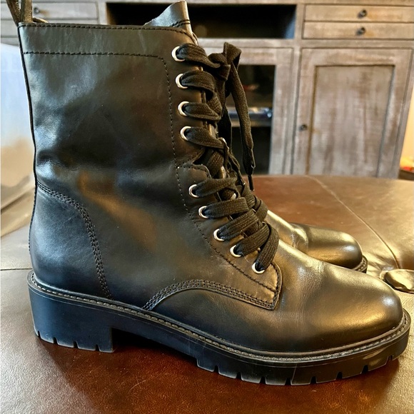 Steve Madden Leather Combat Boots - Picture 3 of 8